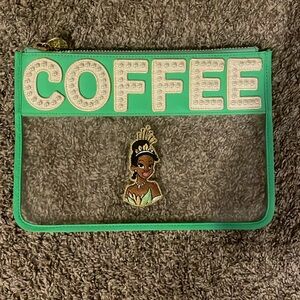 Stoney Clover Lane Flat Pouch. One Pearl Missing. Princess Tiana Patch.